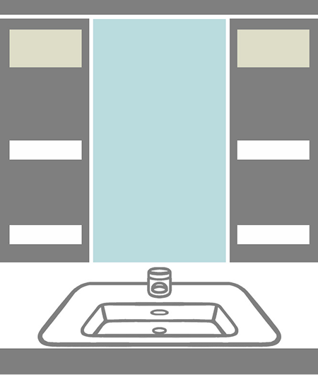 一面鏡洗面台イラスト