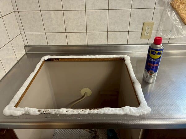 神奈川県横浜市_コンロ交換_施工中